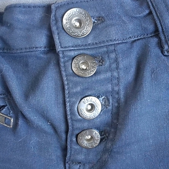 ANTHROPOLOGIE FREE PEOPLE NAVY BUTTON FL/ SIDE LACE SHORTS WOMANS 26 - Picture 4 of 8